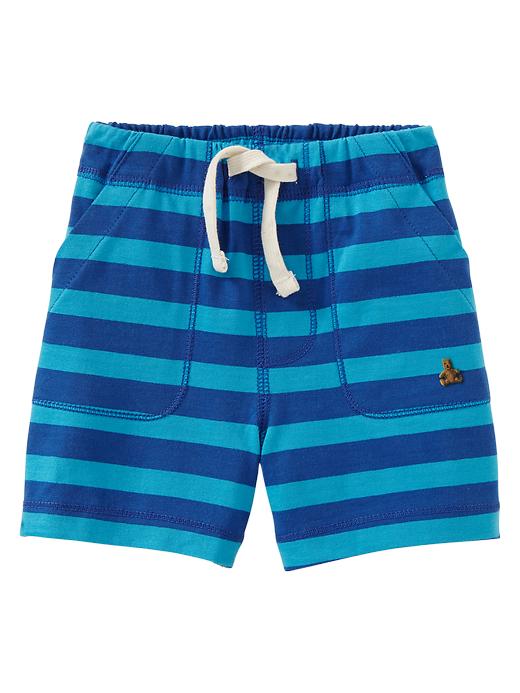 View large product image 1 of 1. Striped knit pocket shorts