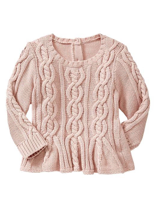 View large product image 1 of 1. Cable peplum sweater