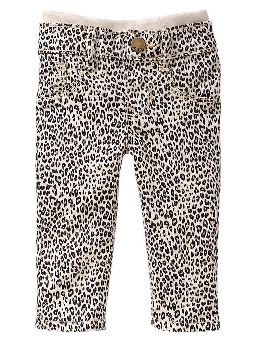 Image number 1 showing, Leopard knit-waist skinny jeans