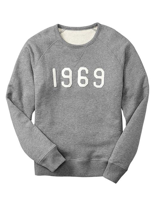 View large product image 1 of 1. 1969 arch logo fleece crewneck