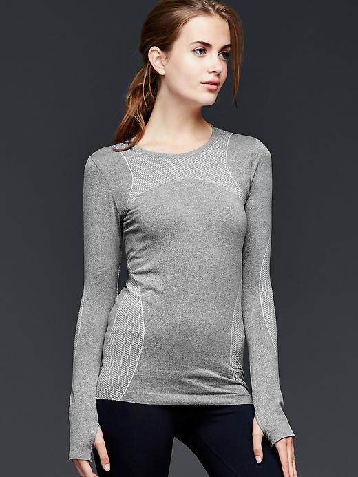 Image number 1 showing, GapFit Motion heathered long-sleeve tee