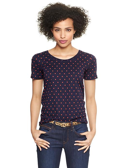View large product image 1 of 1. Dotted raw-edge slub T