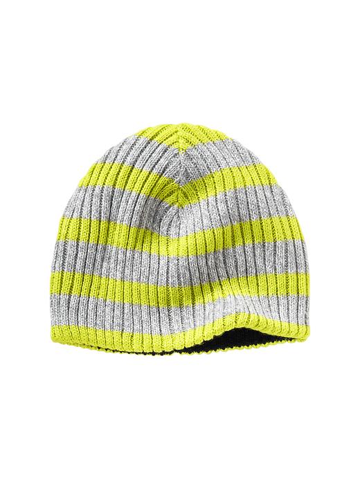 View large product image 1 of 1. Reversible stripe beanie