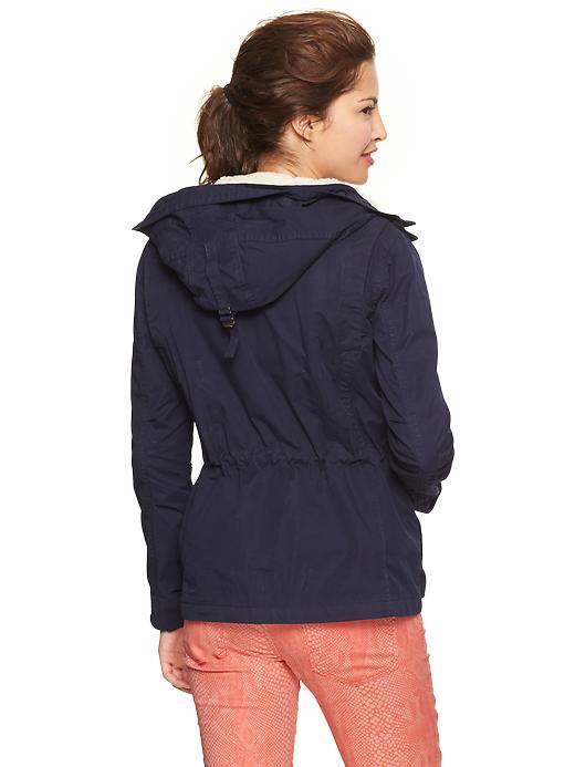 Image number 2 showing, Twill fleece-lined parka