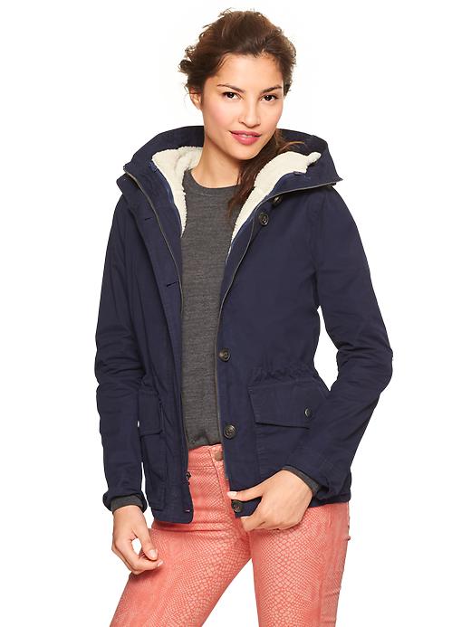 Image number 3 showing, Twill fleece-lined parka