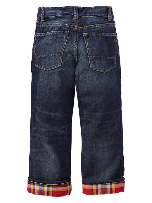 Image number 2 showing, 1969 flannel-lined slouch jeans