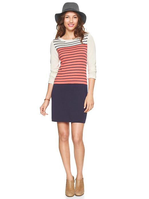 Image number 1 showing, Striped colorblock dress
