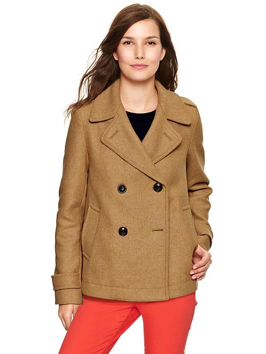 Image number 1 showing, Cropped wool swing peacoat