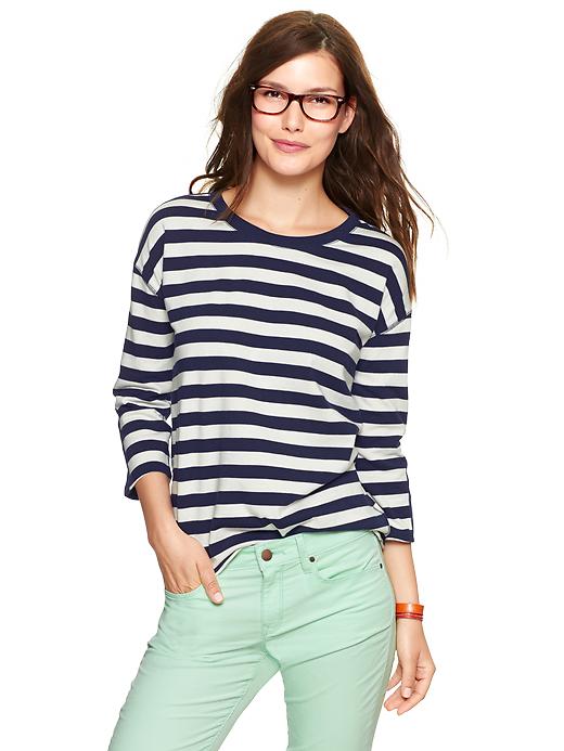 Image number 1 showing, Stripe elbow-patch tee