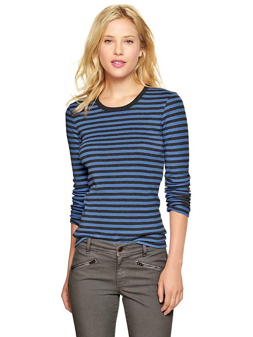 Image number 1 showing, Supersoft skinny-stripe crew tee