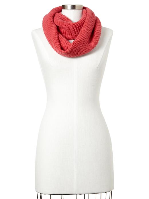 View large product image 1 of 1. Cashmere waffle cowl scarf