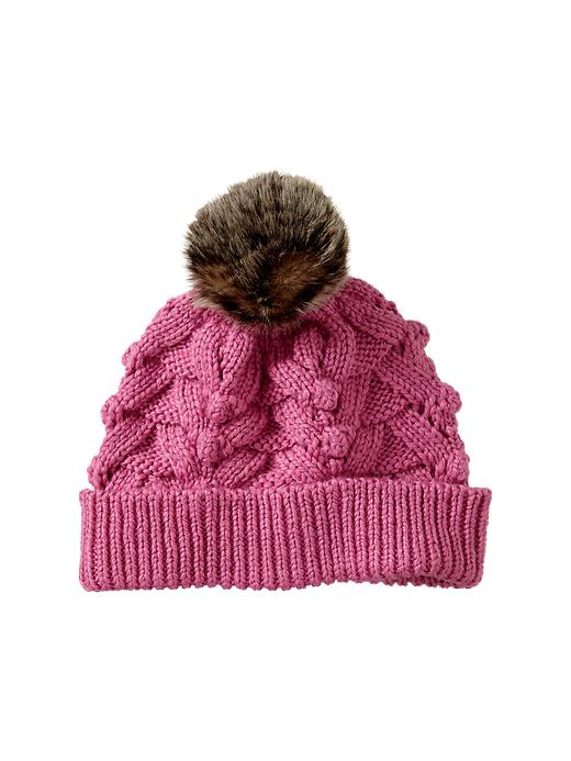 View large product image 1 of 1. Textural bobble hat