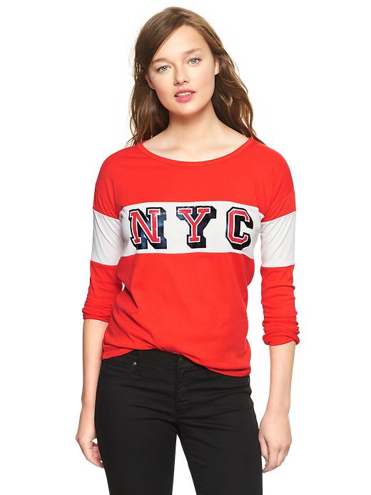 View large product image 1 of 1. NYC colorblock tee