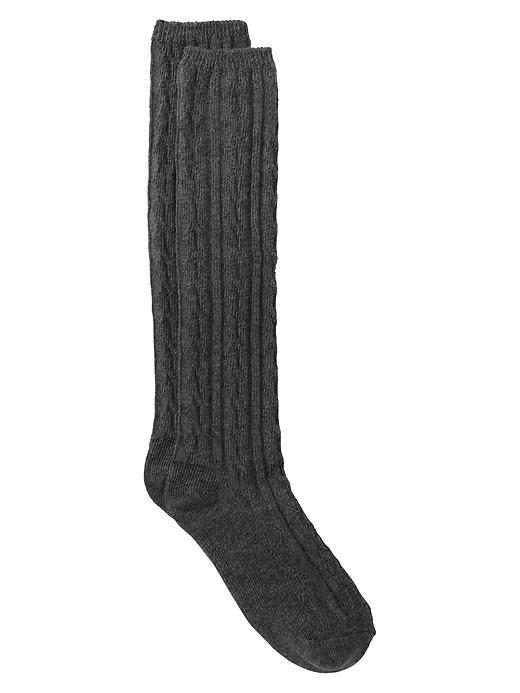 View large product image 1 of 1. Cable knit knee-highs