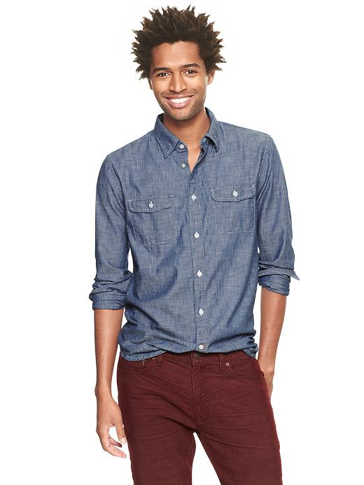View large product image 1 of 1. Gap x GQ Ernest Alexander Chambray Shirt