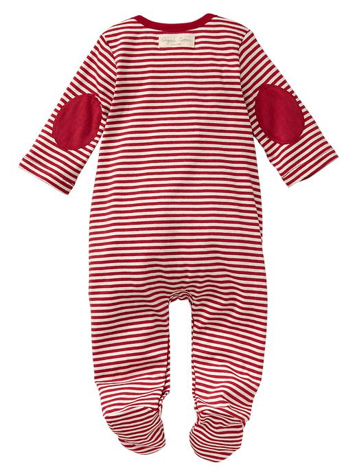 Image number 2 showing, Organic striped footed one-piece