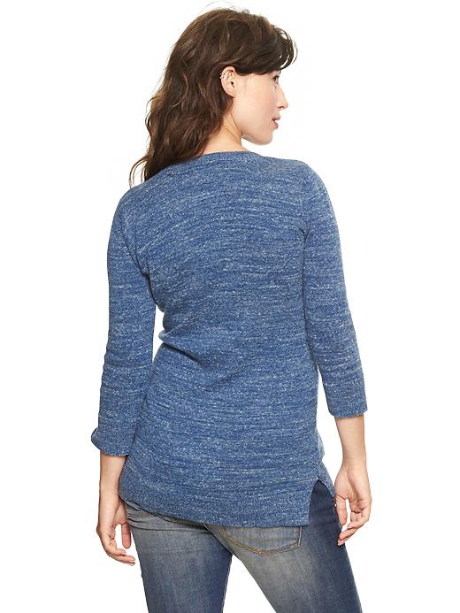 Image number 2 showing, Three-quarter sleeve marled sweater