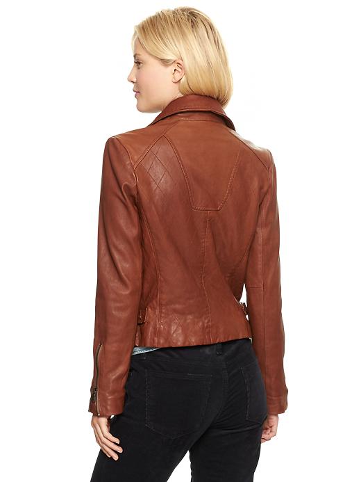 Image number 2 showing, Quilted leather moto jacket