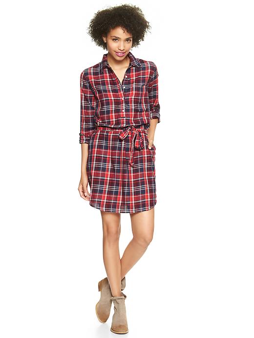 Image number 1 showing, Plaid flannel shirtdress
