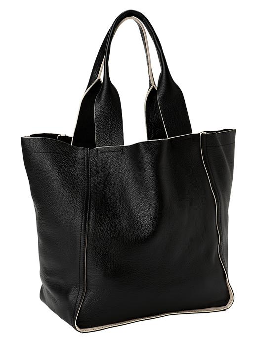 View large product image 1 of 1. Large leather tote