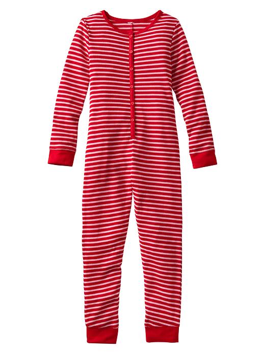 View large product image 1 of 1. Stripe thermal PJ one-piece