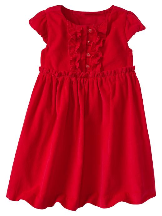 View large product image 1 of 1. Ruffle-trim cord dress