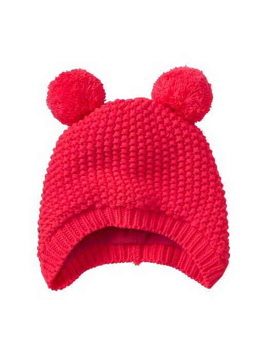 View large product image 1 of 1. Bear pom-pom hat