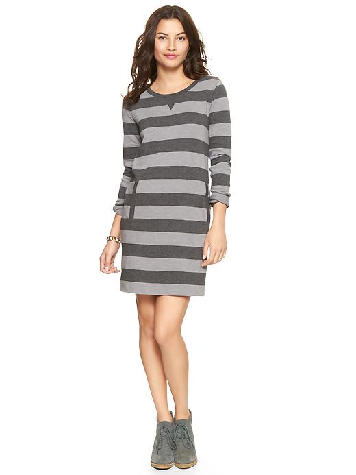 Gap Rugby Stripe Dress - gray stripe