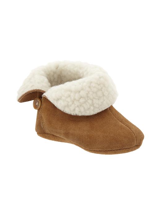 View large product image 1 of 2. Sherpa-lined foldover booties