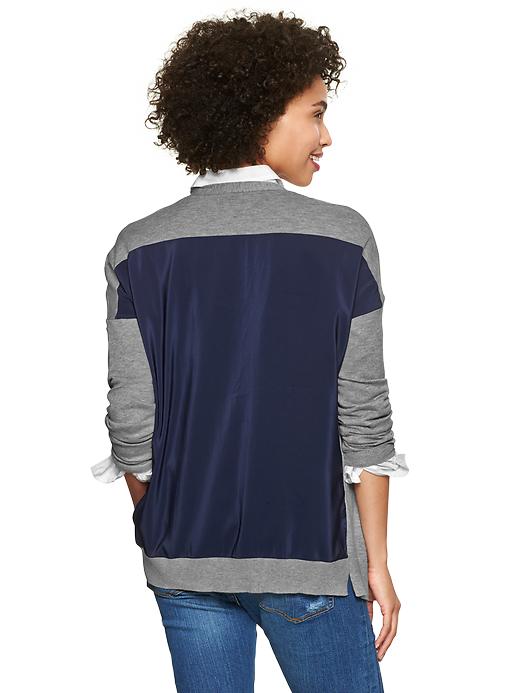 Image number 2 showing, Woven-back cardigan