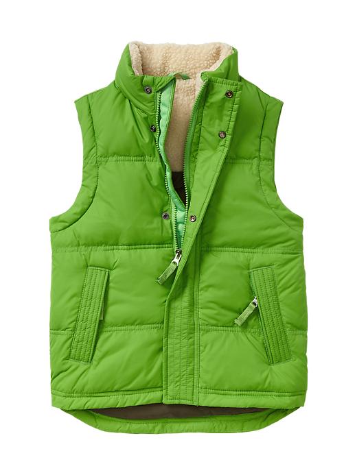 View large product image 1 of 1. Sherpa-lined puffer vest