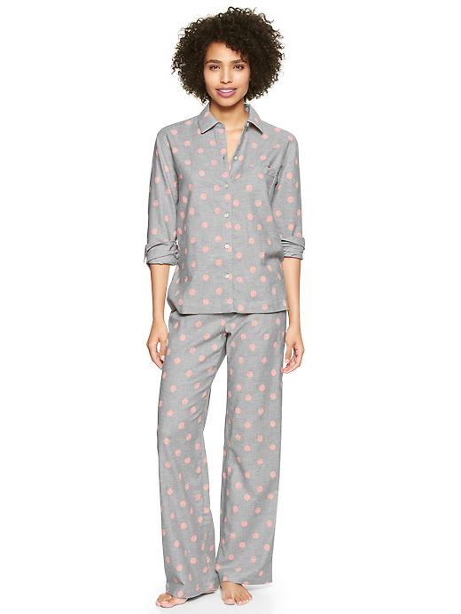 View large product image 1 of 1. Printed flannel PJ set