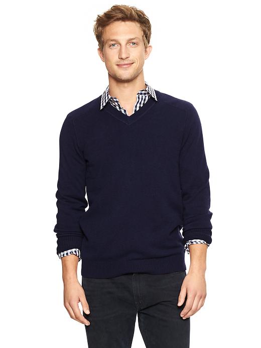 View large product image 1 of 1. Cashmere V-neck sweater