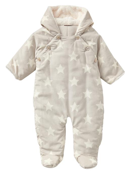 View large product image 1 of 1. Star sherpa-lined footed one-piece