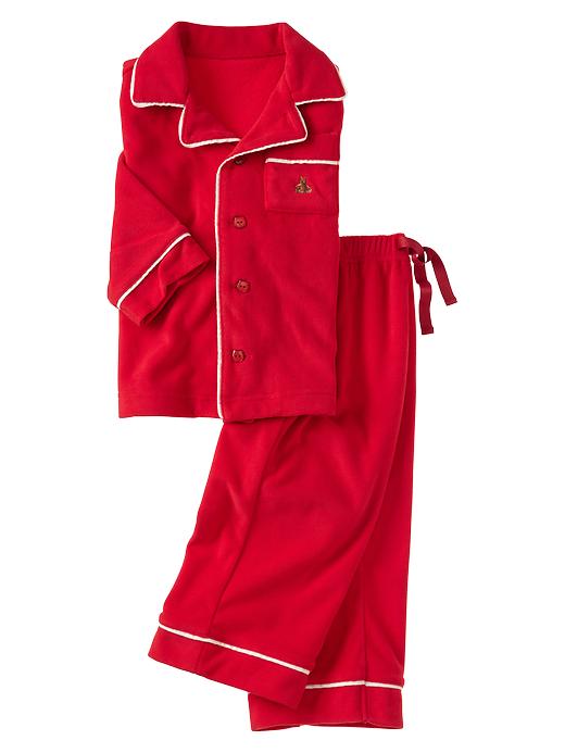 View large product image 1 of 1. Piped fleece classic PJ set