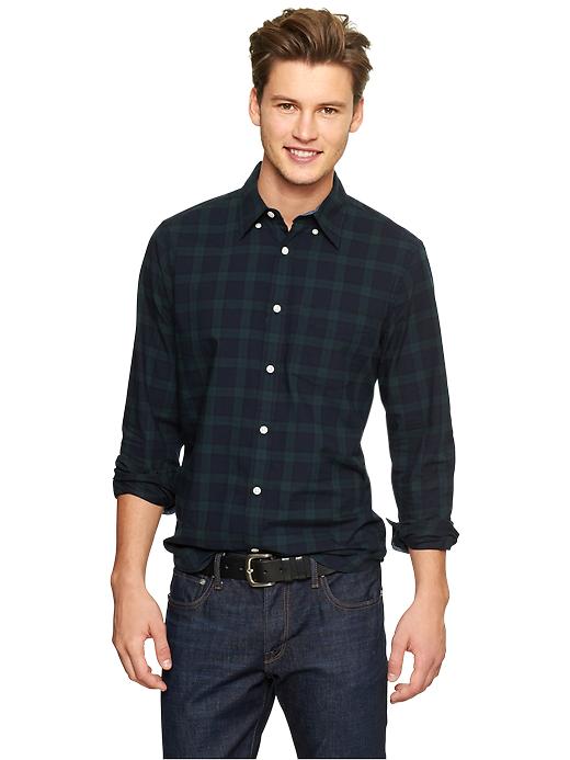 View large product image 1 of 1. Twill holiday plaid shirt