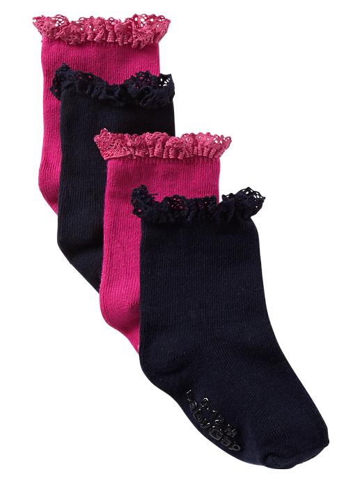View large product image 1 of 1. Crochet-trim socks (2-pack)