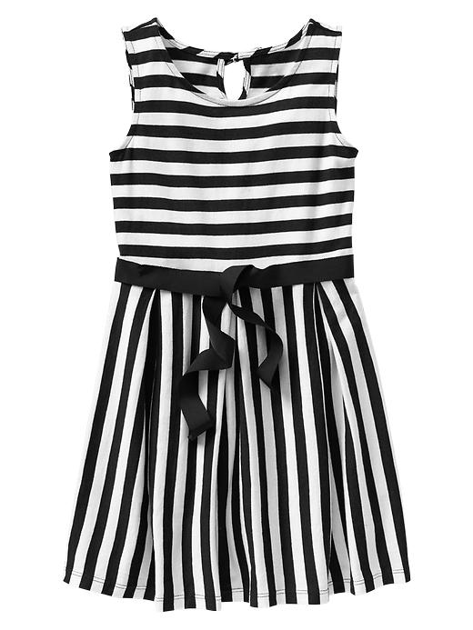 Image number 1 showing, Stripe ribbon-waist dress