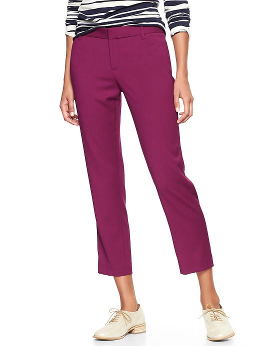 View large product image 1 of 1. Slim cropped double-weave pants