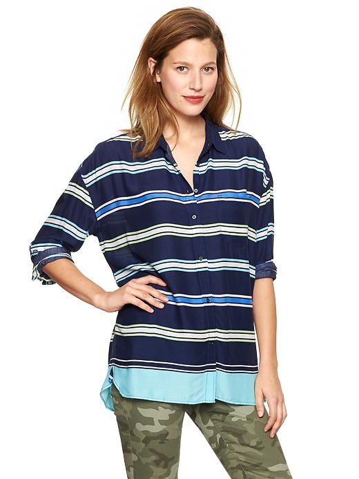 View large product image 1 of 1. Stripe dolman-sleeve top