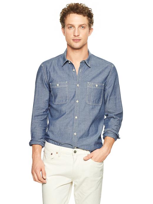 View large product image 1 of 1. Selvedge chambray shirt