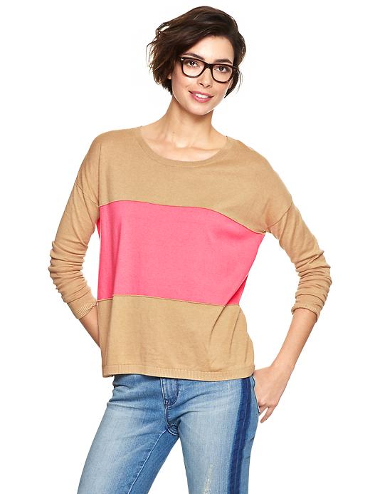 View large product image 1 of 1. Colorblock stripe sweater