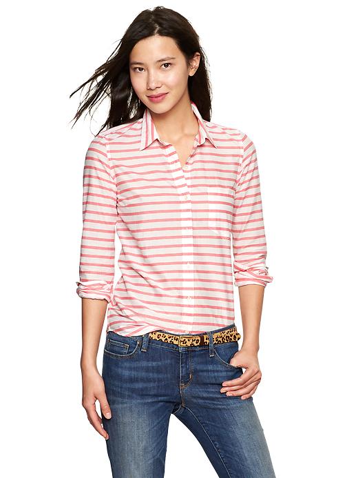 Image number 4 showing, Fitted boyfriend stripe shirt