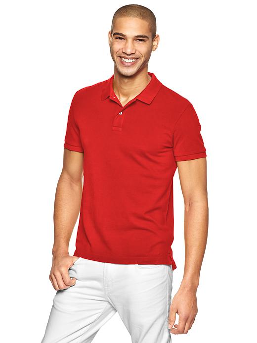 View large product image 1 of 1. Modern pique polo