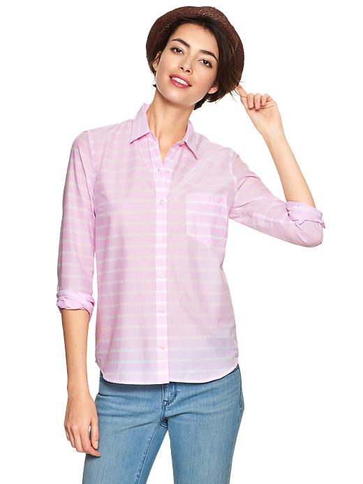 Image number 1 showing, Fitted boyfriend stripe shirt