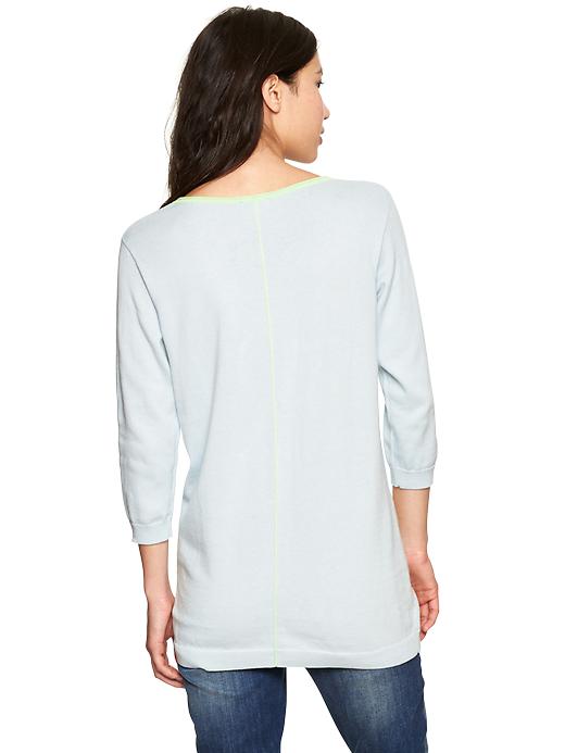 Image number 2 showing, Contrast-trim sweater tunic