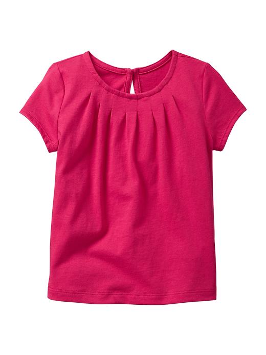 View large product image 1 of 1. Pleated short-sleeve T