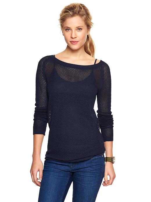 Image number 1 showing, Open knit sweater