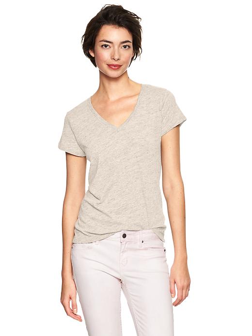 View large product image 1 of 1. Essential heathered V-neck tee
