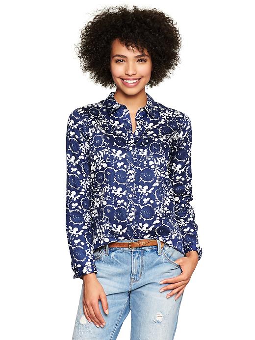 Image number 3 showing, Fitted boyfriend floral shirt